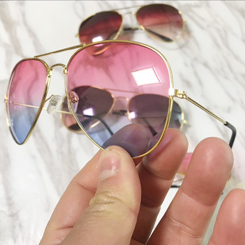 2018新款渐变色太阳眼镜男女款 时尚彩膜墨镜 双色太阳镜