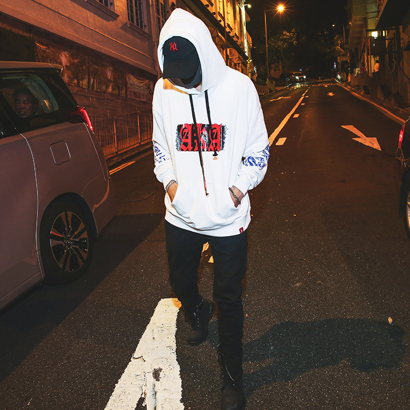 18ss欧美街头潮牌嘻哈hiphop街舞连帽卫衣男bf风情侣宽松涂鸦外套