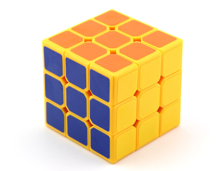 大雁展翅三阶魔方55mm黄色底 3阶速拧比赛专用初学生顺滑魔方批发