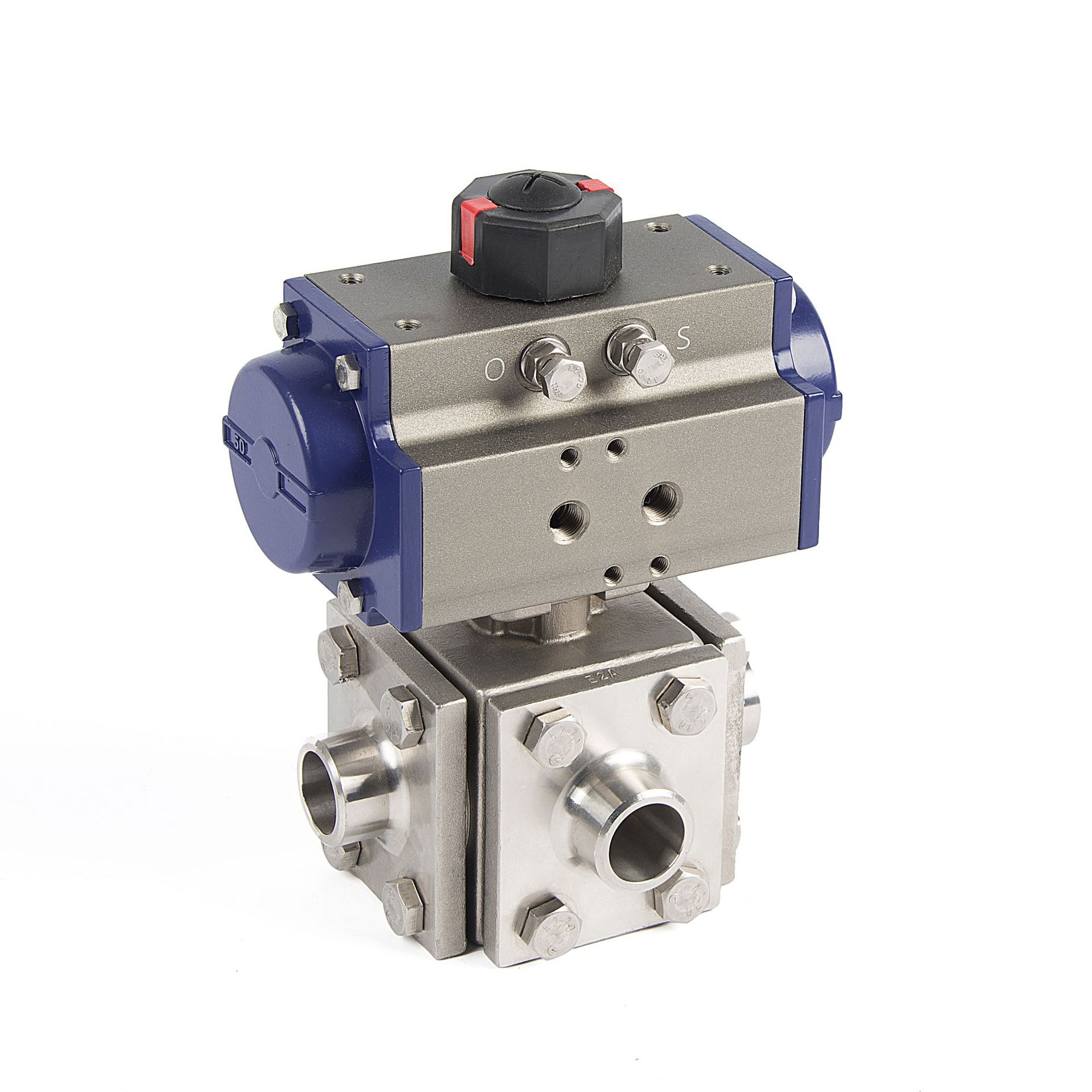 气动球阀上海厂家,不锈钢气动四通换向球阀,q946f气动四通球阀