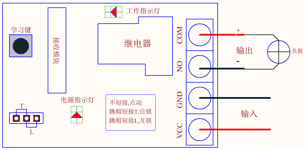 无线遥控开关宽电压12-48伏单路遥控开关30a控制器配3000米遥控器
