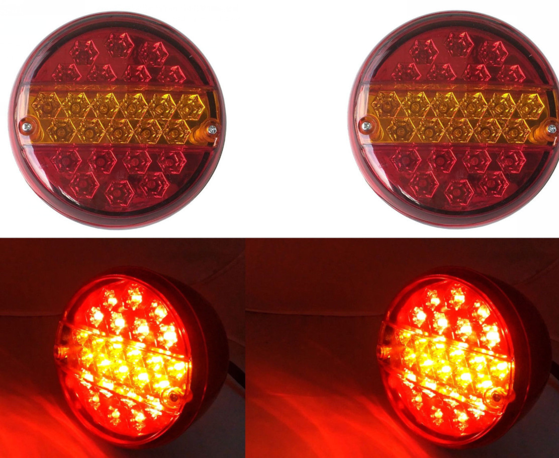 ebay亚马逊led20led塑料双色圆灯红黄两色后灯hli019