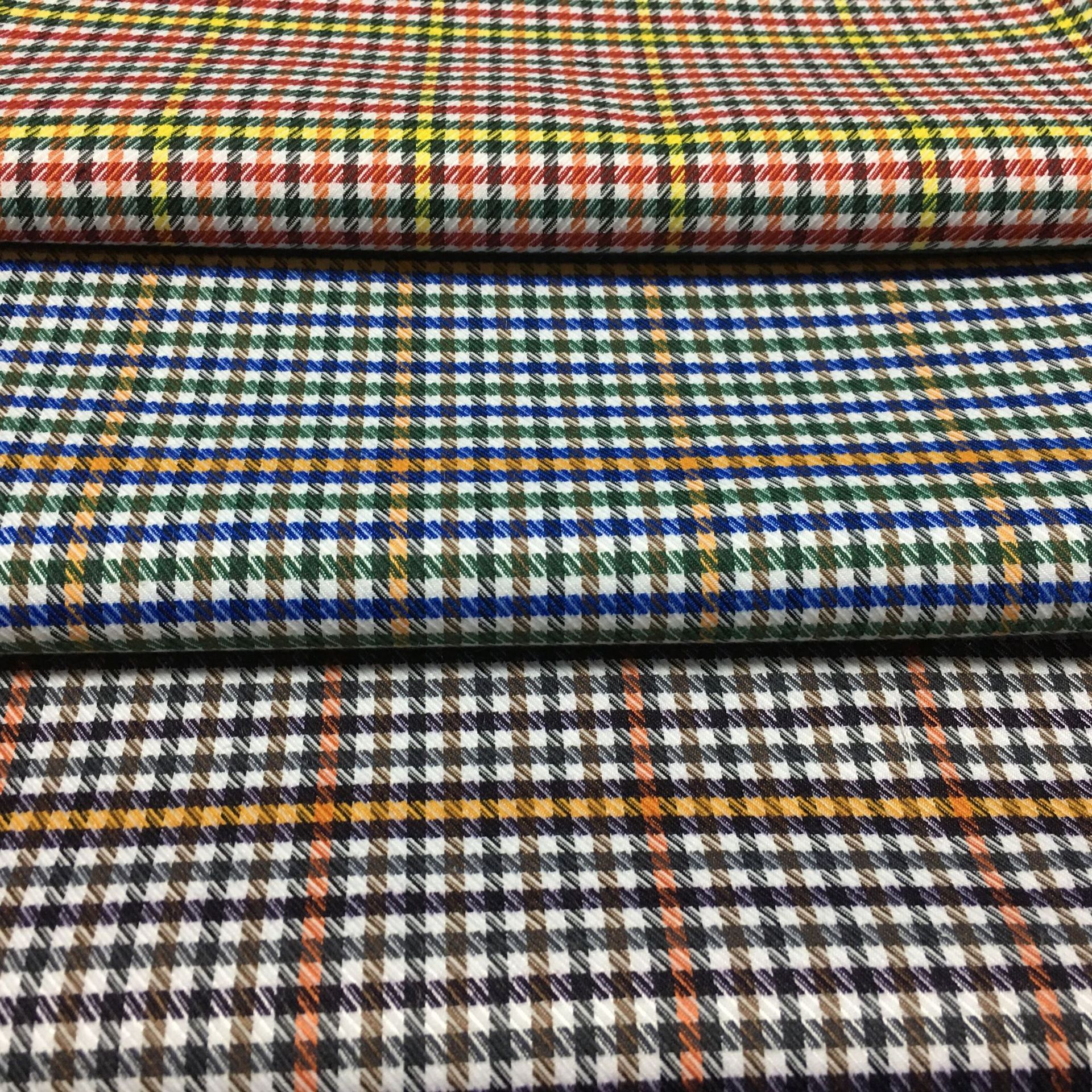 tr弹力色织彩色大千鸟格外套大衣发饰装饰品欧美风格面料现货批发