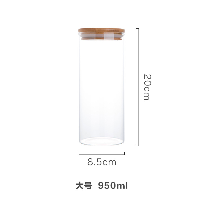 Japanese Household Transparent Glass Sealed Can Glass Jar Storage Box Food Dried Fruit Moisture-Proof Storage Tank Preservation Bottle