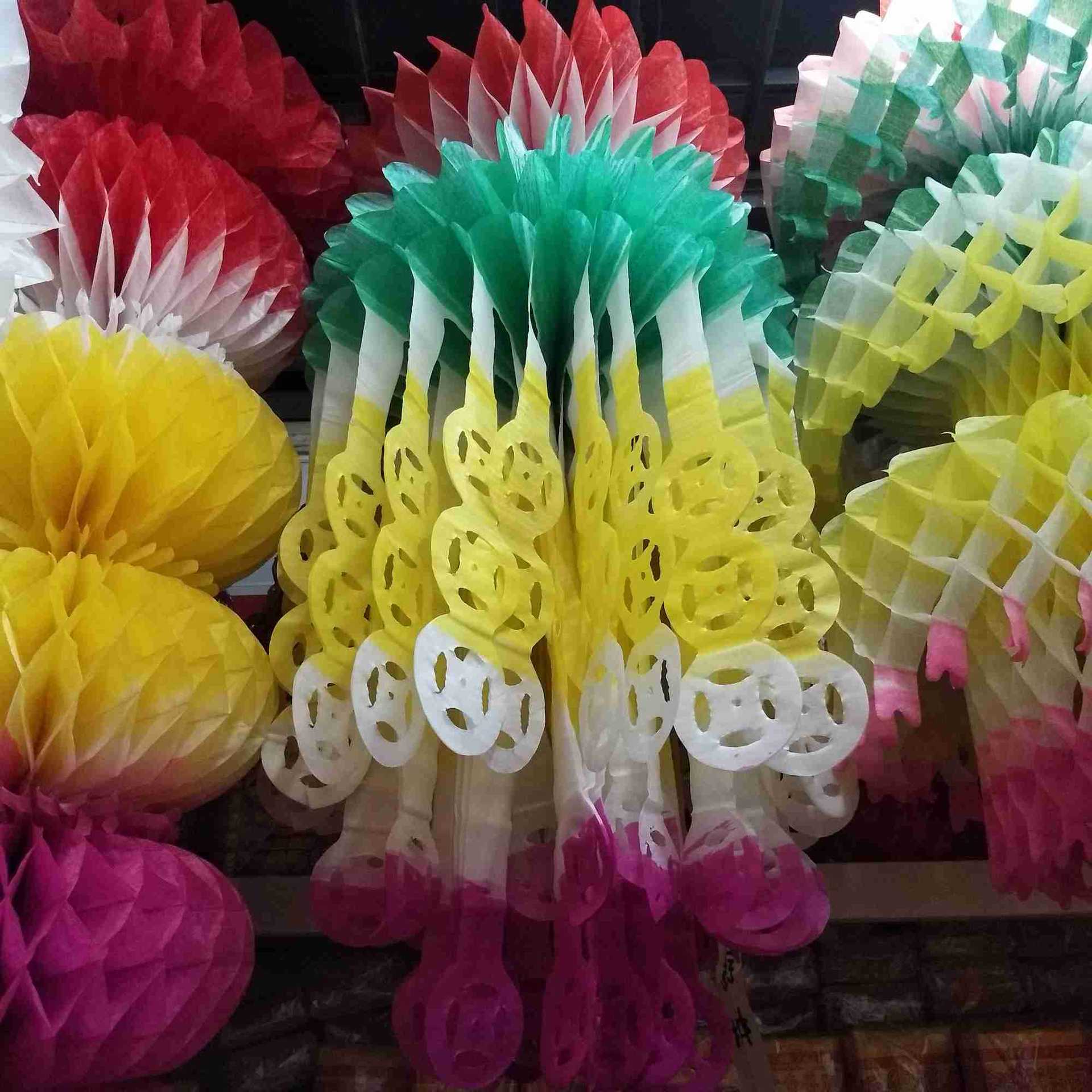 新款坟飘清明飘纸灯笼纸拉花吊钱上坟祭祀用品纸扎装饰清明花花圈