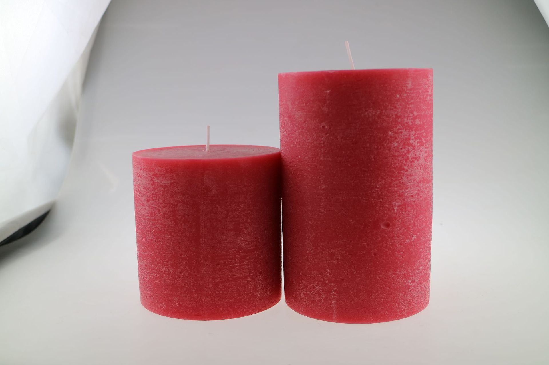 花纹表面效果大红色柱蜡工艺创意蜡烛精油香薰蜡烛