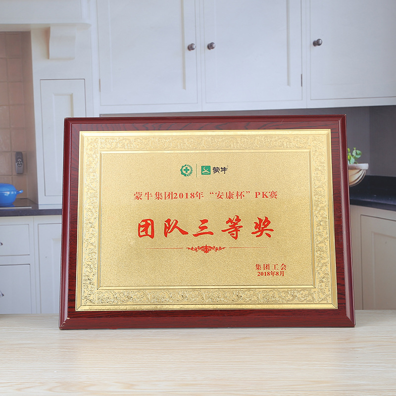 金箔奖牌定制 代理加盟授权牌 比赛颁奖荣誉牌匾 玻璃木托授权牌