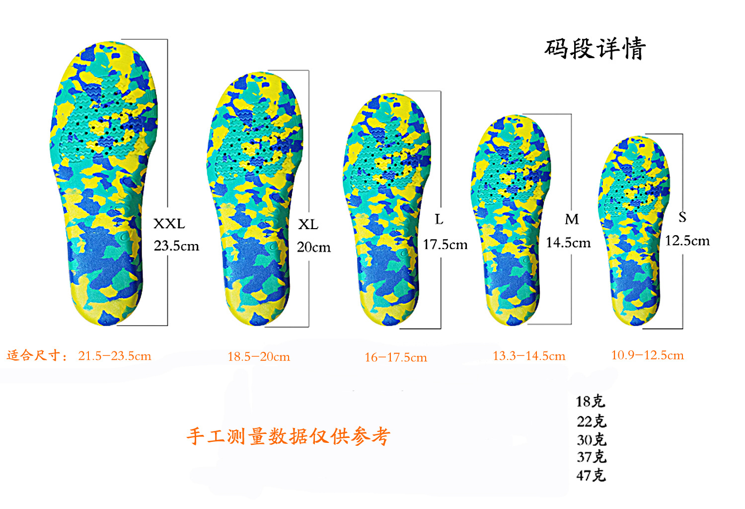 36到45的鞋垫的尺寸图图片