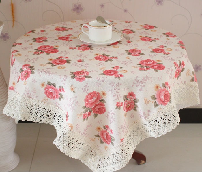 正方形桌布台布茶几布长方形餐桌布套装圆桌布艺蕾丝田园碎花