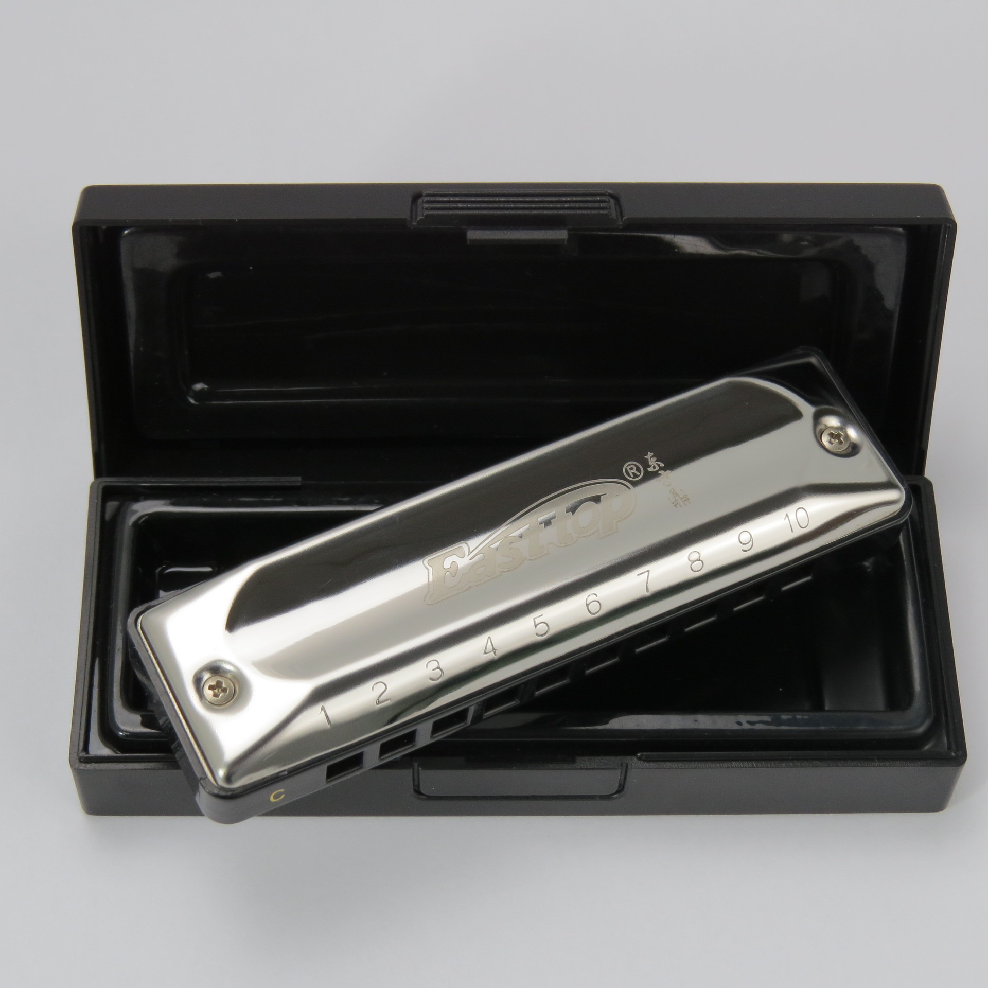 东方鼎10孔专业演奏口琴 t002(塑盒装)