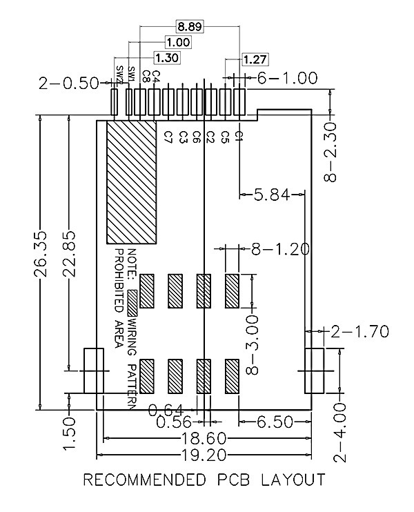 自弹uim卡座8 2带检测脚复位式sim卡座sim-118