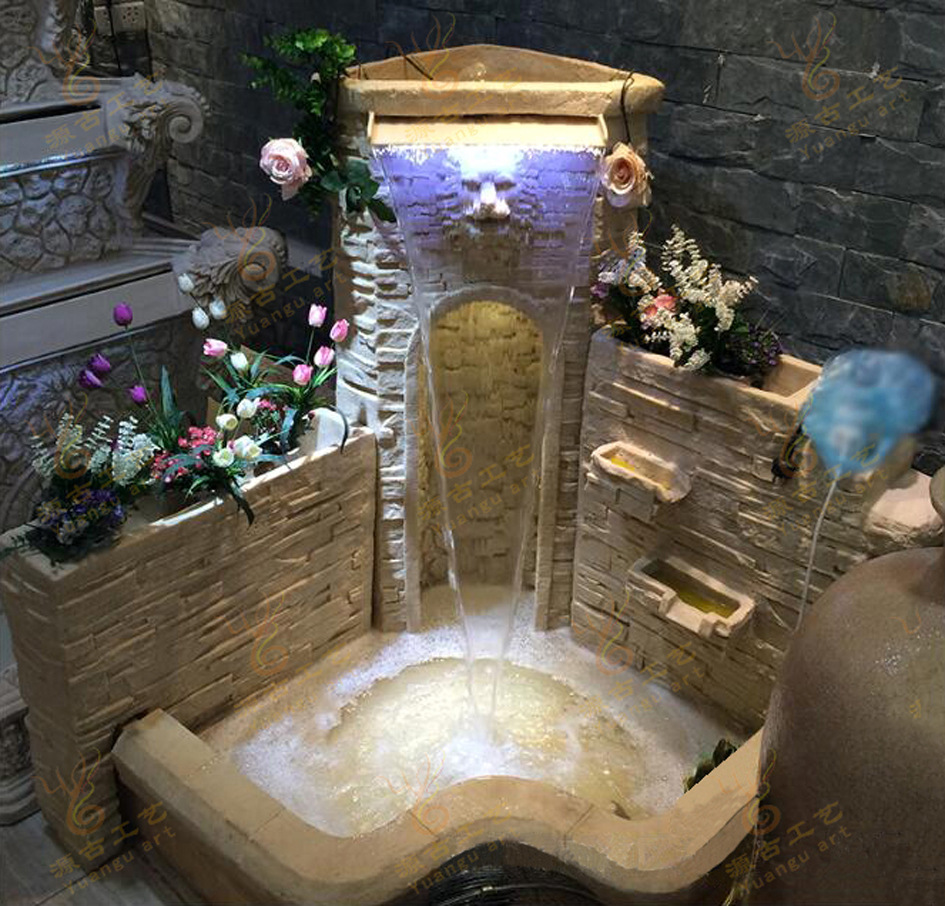 欧式流水喷泉 酒店装饰水景假山流水室内加湿招财 客厅落地摆件