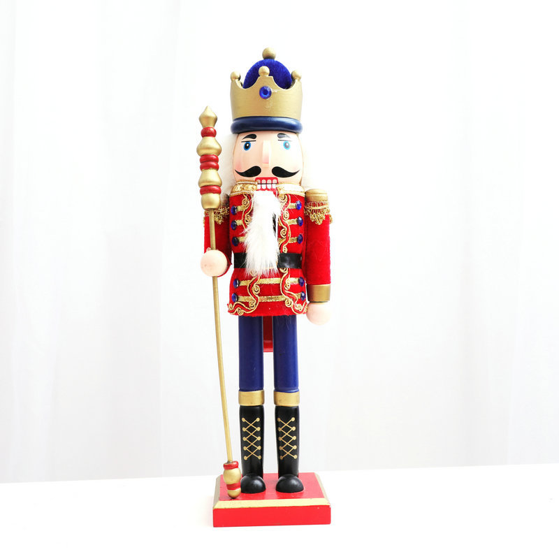 跨境批发38cm胡桃夹子国王士兵木偶家居摆件创意礼品圣诞生日礼物