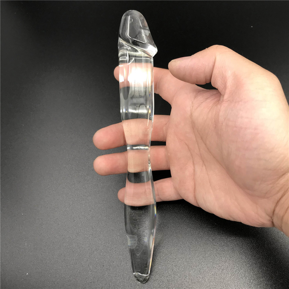 zcz圆润光滑水晶阳具女用按摩棒后庭玻璃自慰器一见倾心情趣用品