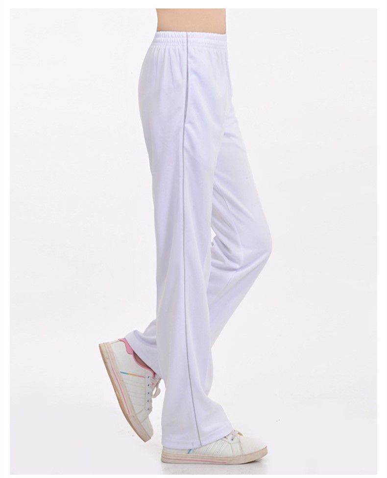 春夏季白色运动裤男女长裤薄款速干广场舞健美操徒步直筒宽松校裤