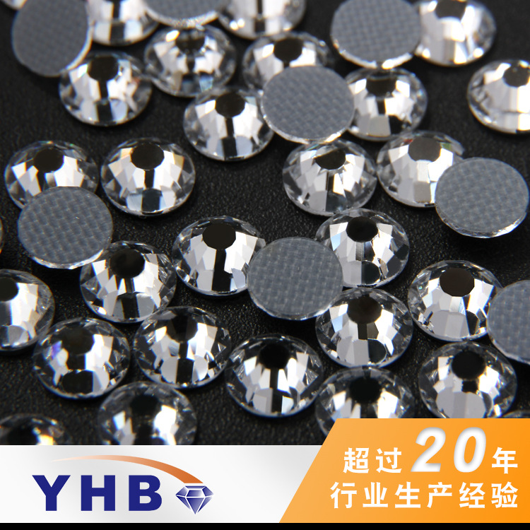 Factory Wholesale White Bottoming Drill Hot Rhinestone Rubber Bottom Stud Earrings Clothing Accessories Ornament Accessories Stick-on Crystals Dance Taking Drill