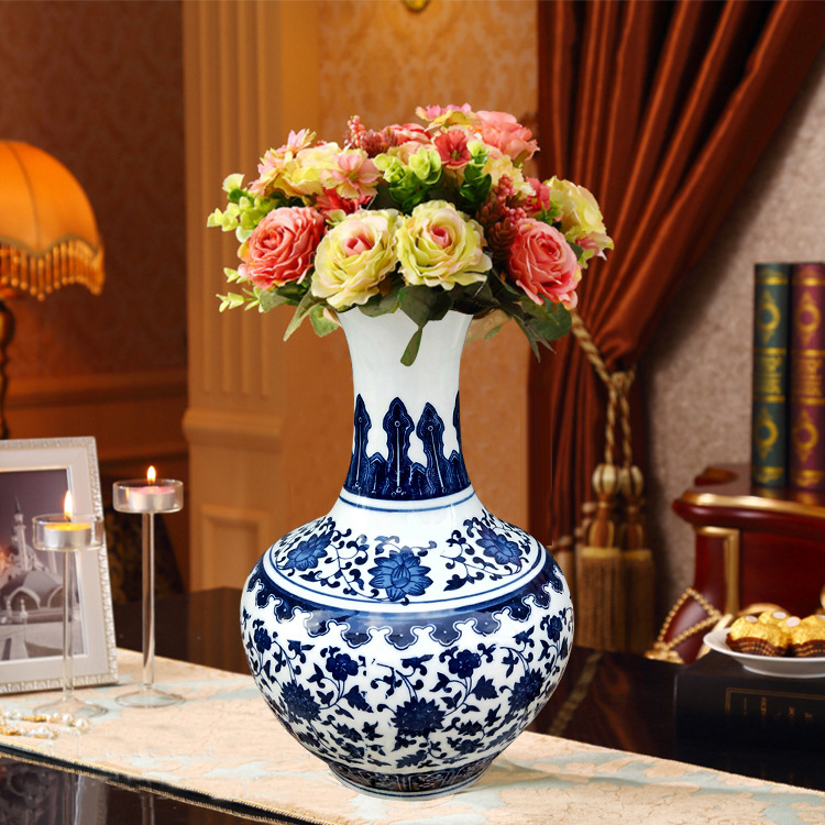 景德镇陶瓷花瓶摆件创意现代简约客厅玄关家居装饰工艺品软装摆设