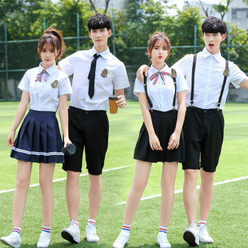高中生大合唱班服诗歌朗诵服装学院风初中校服春秋装男女学生套装-阿