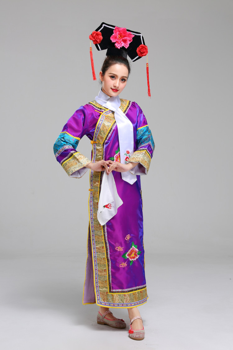 皇后公主古装清朝还珠格格汉服古代宫锁珠帘旗服女装满族宫廷服装