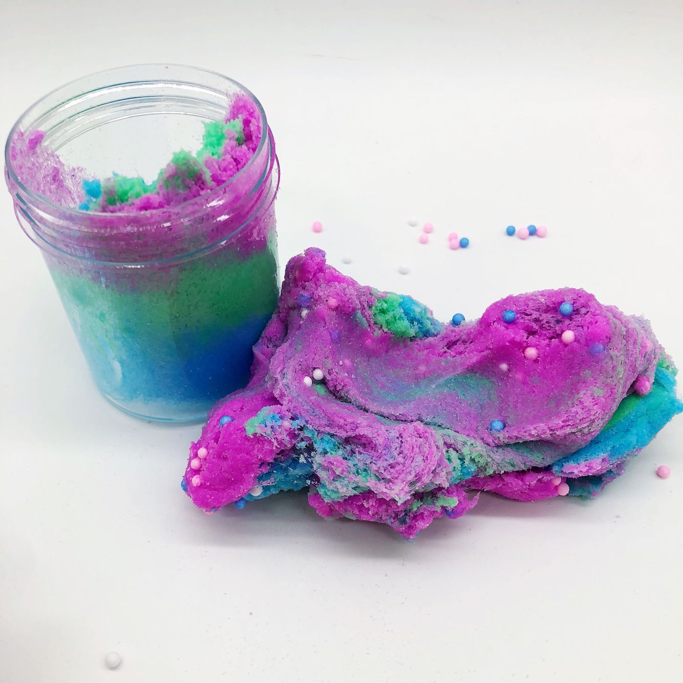 ins同款三色拉丝仙女童话水晶泥彩泥千丝泥蚕丝泥slime拉丝泥批发