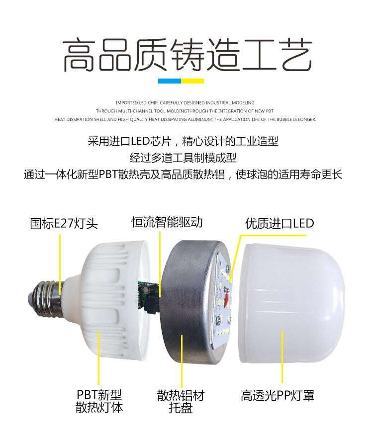 Factory Direct Sale Led Bulb Led Plastic Bulb E27/B22 Energy-Saving Bulb Gao Fushuai Bulb