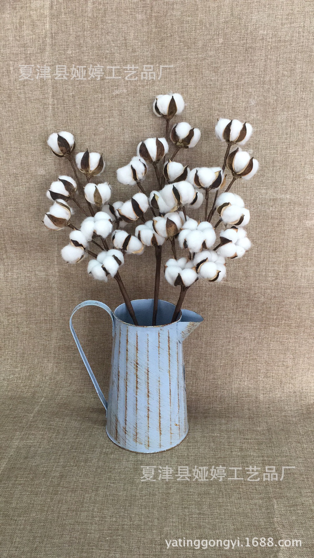 干花枝植物木棉仿真棉花diy花束装饰道具10头棉花花束永生花