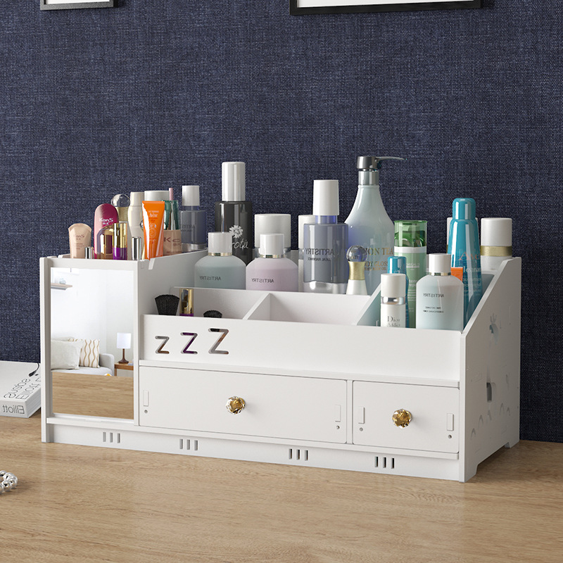 Desktop Skin Care Products Finishing Box Dormitory Dressing Table Mirror Multi-Grid Lipstick Stand Home Makeup Storage Box Drawer Type