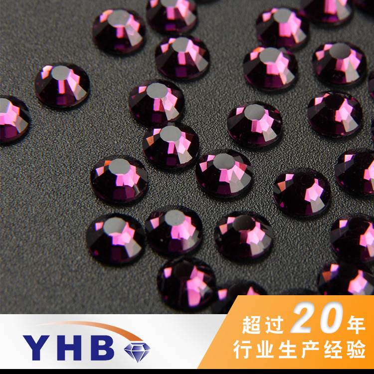 Factory Wholesale Clothing Accessories Middle East Hot Fix Rhinestone Ordinary Purple DIY Stick-on Crystals 5mm Women's Shoes Manicures Decoration Colorful Diamond