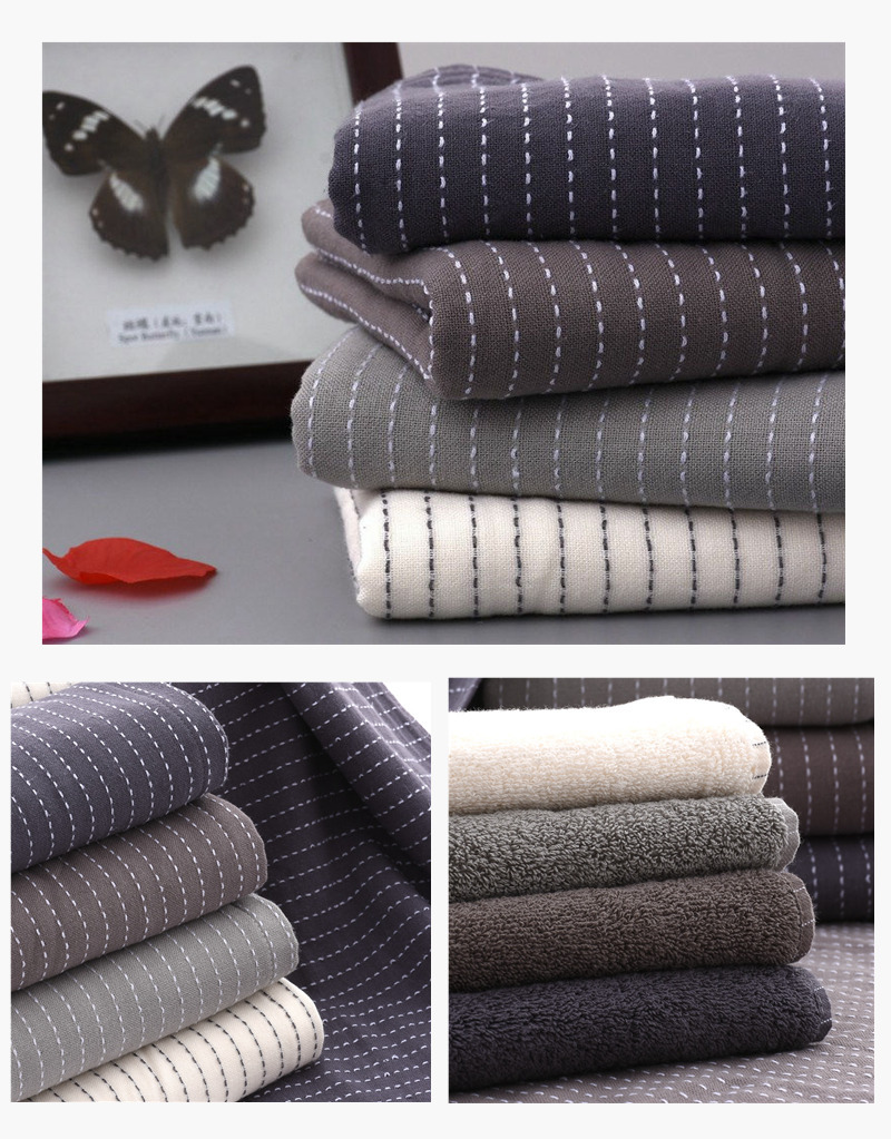 绅士条毛巾礼品定制 34*74cm纱布纯棉毛巾 高档礼品毛巾可绣logo