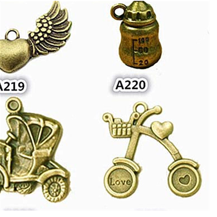 Creative Handmade Bronze Ornament Diy Vintage Metal Pendant Car/Skirt/Mask Wholesale 100 Pcs/Bag