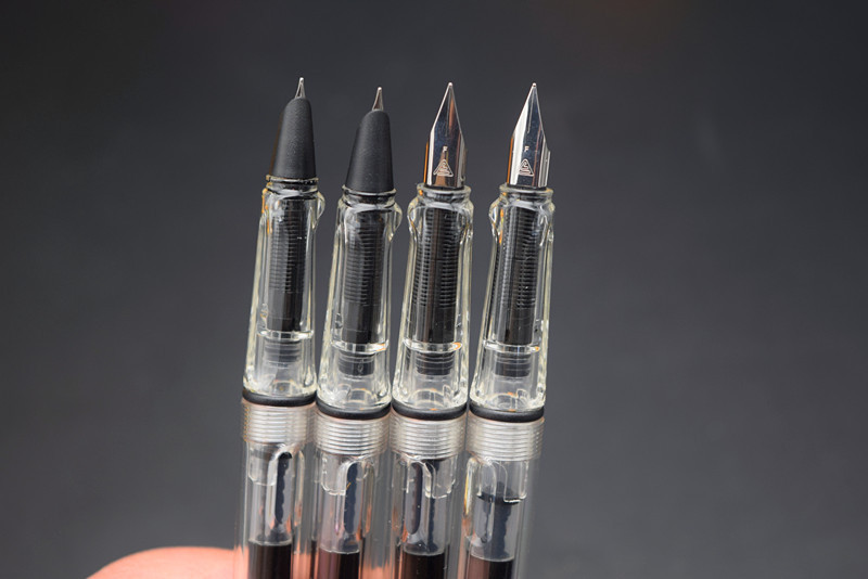 热销烂笔头757透明正姿钢笔可换墨囊吸墨两用学生练字书法笔