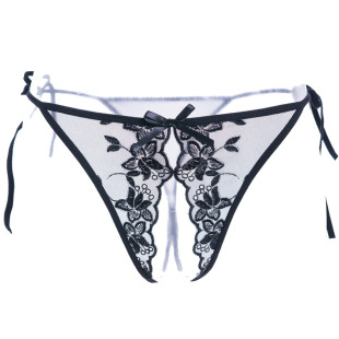 情趣内衣女士开裆刺绣诱惑透视丁字内裤女低腰性感美臀t裤1343