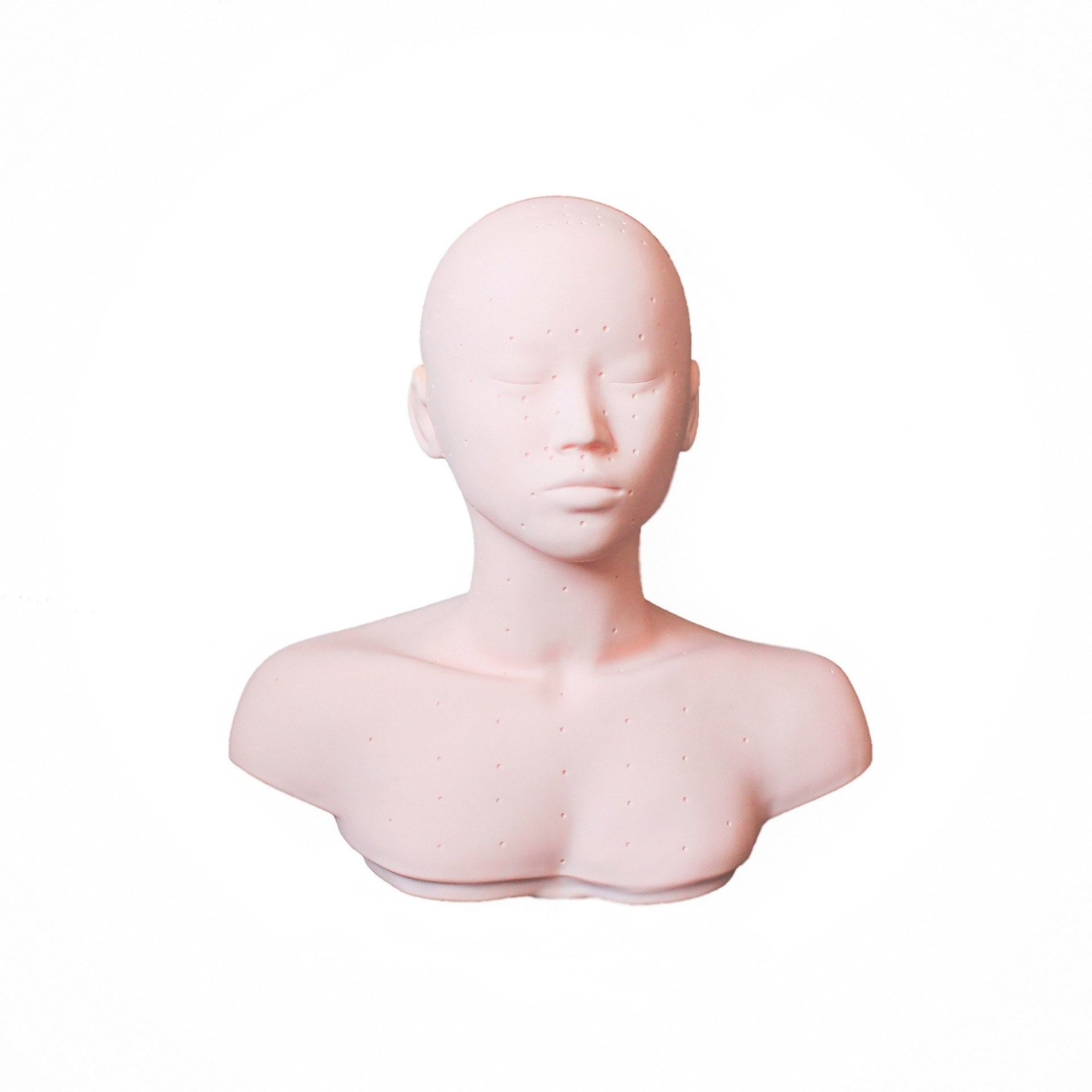 皮肤管理学位点带肩膀美容假人头模型按摩光头化妆纹绣嫁接模特头