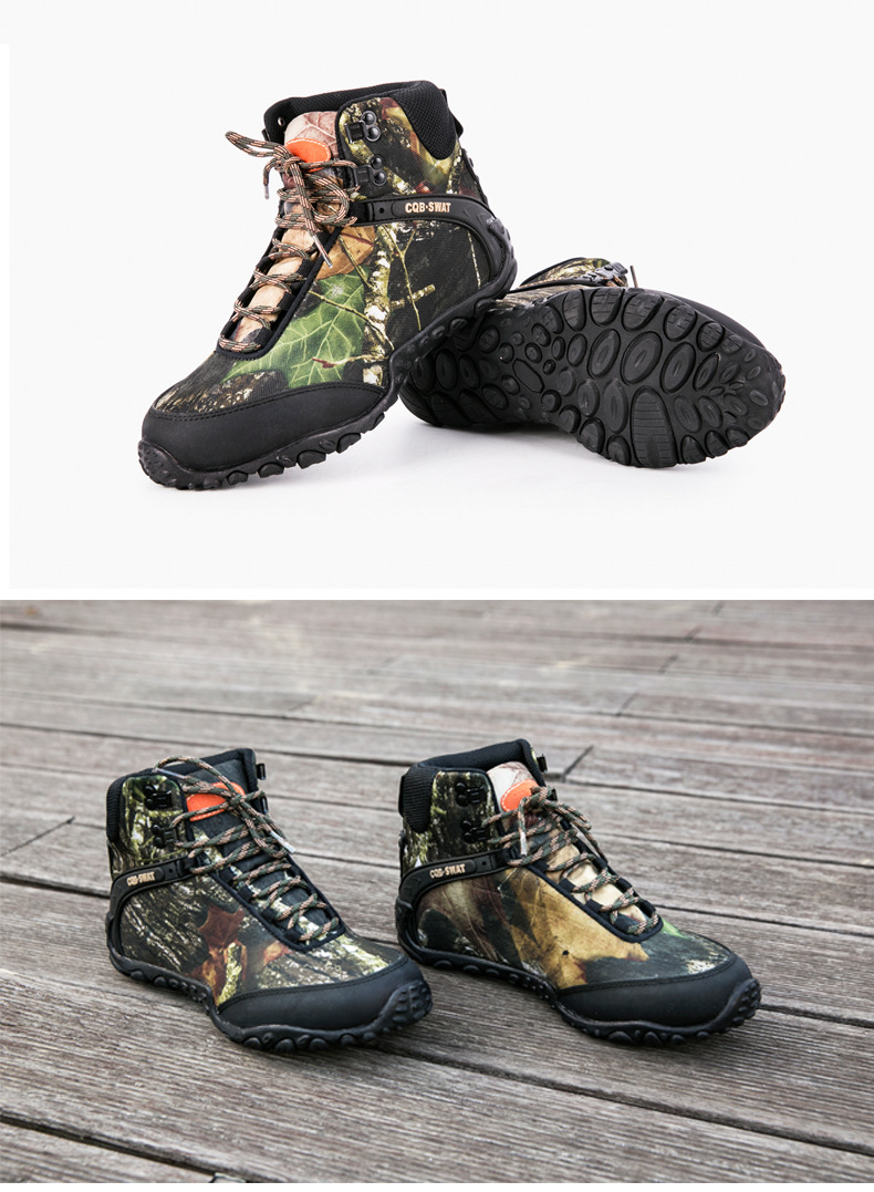迷彩超轻作战靴迷彩战训靴超轻高帮训练作战靴