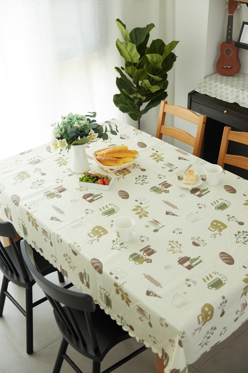pvc防水防烫防油餐厅桌布茶几书桌布韩式简约长方形印花台布批发