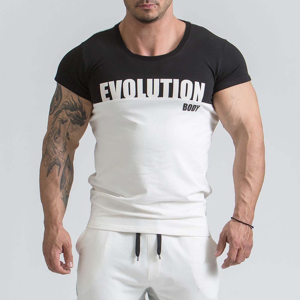 新款肌肉健身兄弟运动男式t恤 春季圆领全棉跑步健身短袖一件代发
