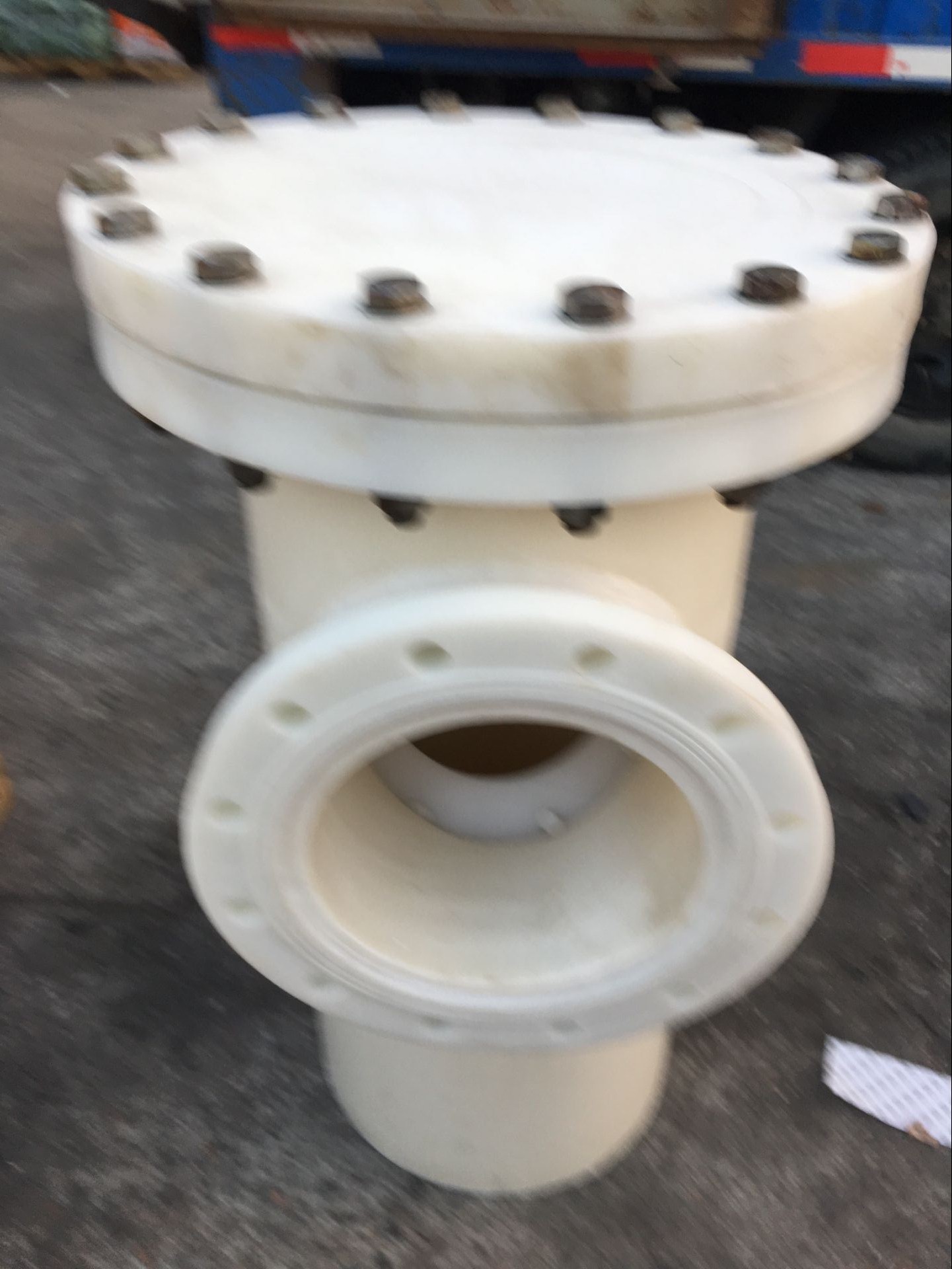 非金属t型管道pp篮式过滤器非金属pp管道塑胶篮式过滤器