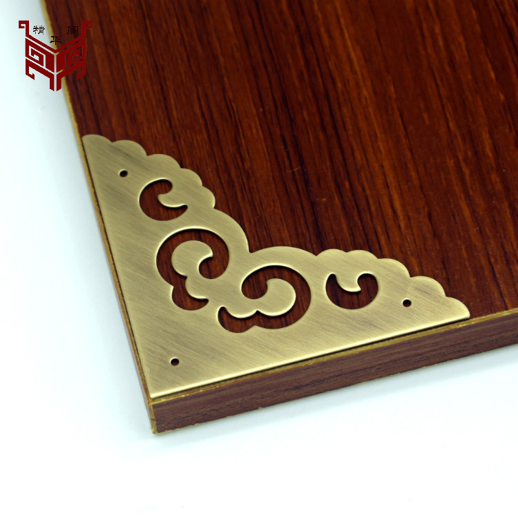 中式仿古实木大门窗扇门纯铜包角护角片中式家具柜子角片黄铜角花