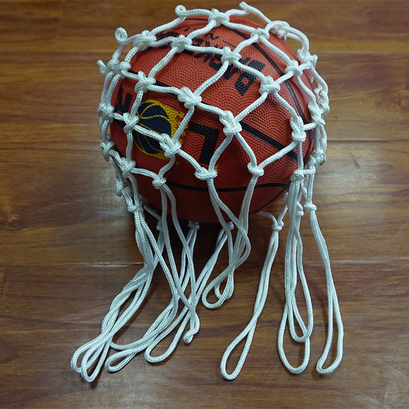 厂家供应纯白色篮球网 结实手工编织 比赛篮球网兜批发