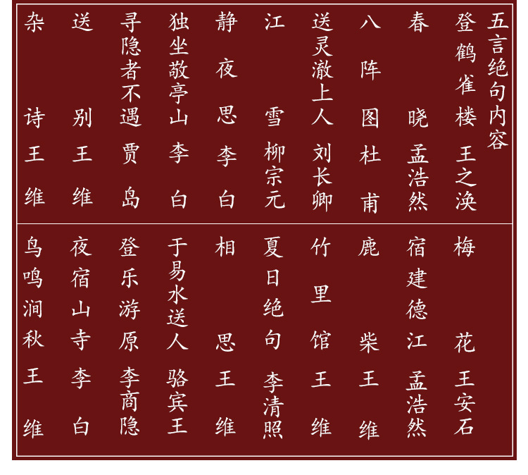 欧体古诗词五言律诗绝句楷书毛笔字练习临摹字帖书法