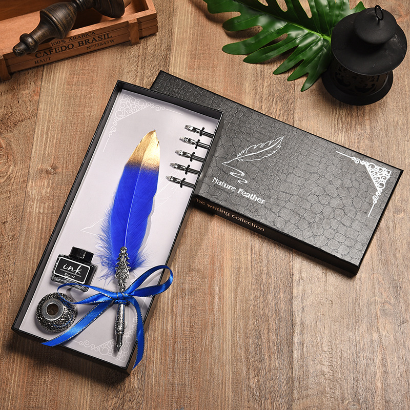 European Retro Feather Pen Suit Harry Potter Dipped in Water Signature Pen Gift Box Teacher's Day Gift Pen Wholesale