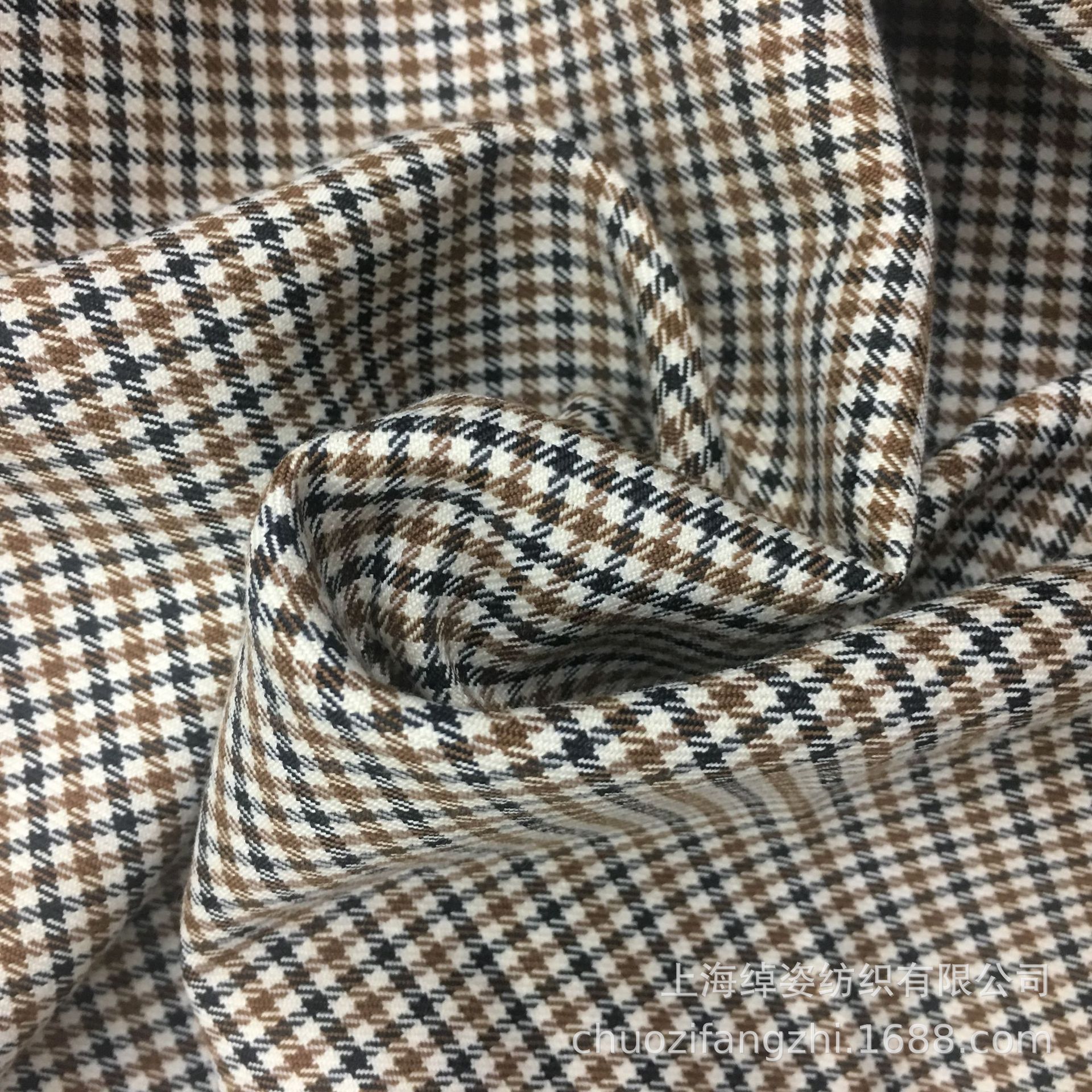巨好看的小格子裙子面料咖啡格纹面料色织布格子布格子面料
