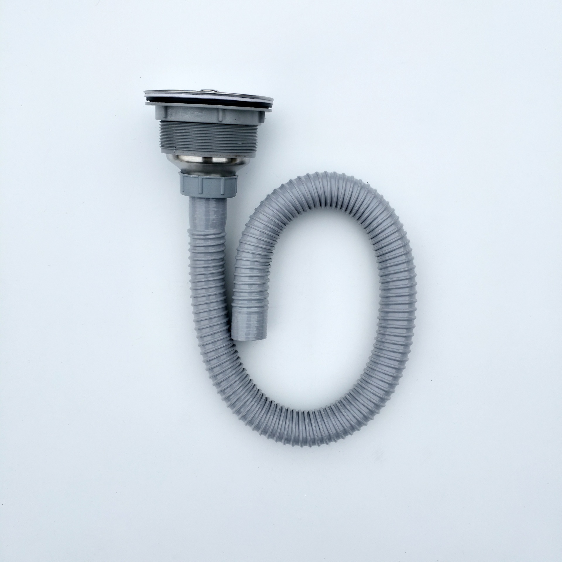 厂家直销不锈钢下水管洗衣柜厨房下水管排水管长牙钢头下水器落水