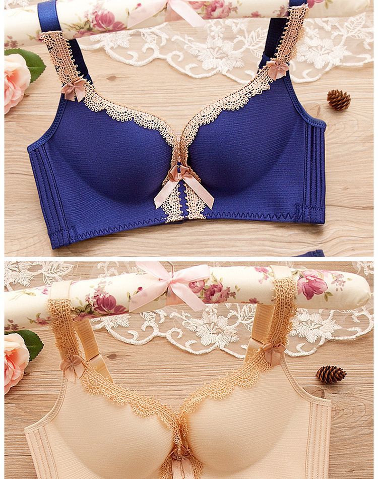 性感宫廷横拉丝无钢圈聚拢女士文胸罩 无痕调整型收副乳内衣批发