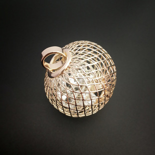 厂家直销电镀diy手工饰品配件 带吊铁丝铁线镂空网球灯笼吊坠挂件