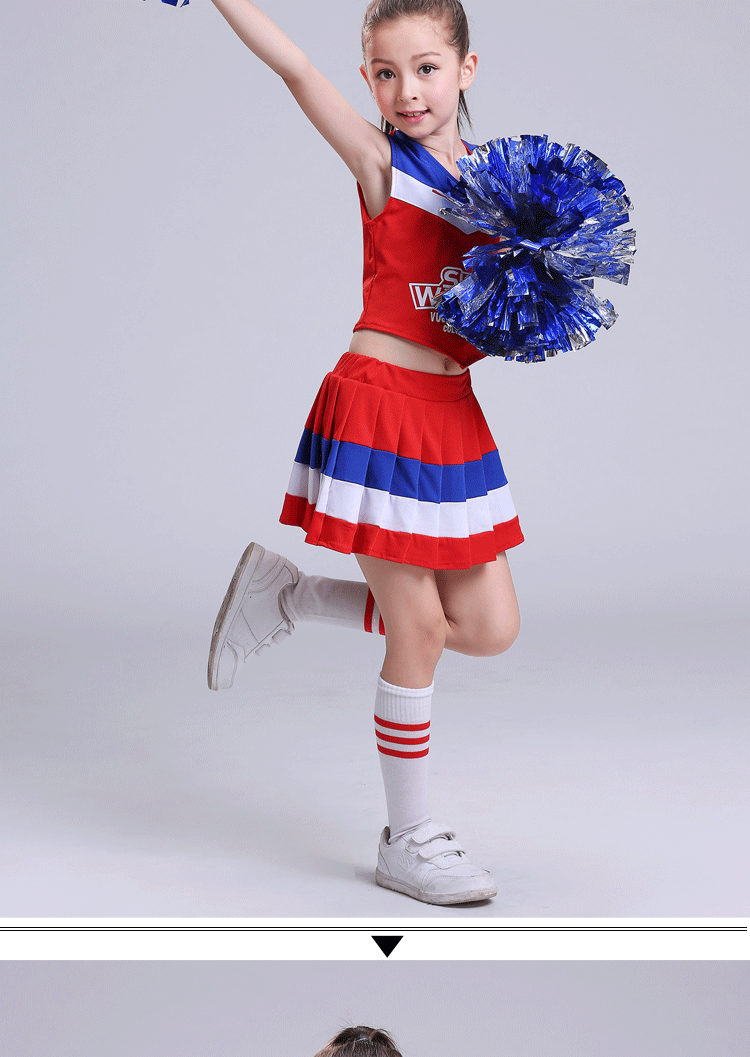 儿童舞蹈演出服女孩啦啦队服装小学生运动会女童啦啦操赛表演服