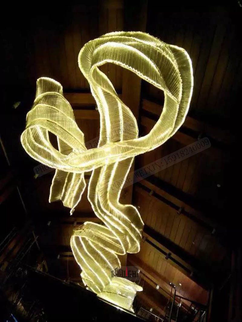 定制异形灯具酒店销售部厅宴会厅酒店咖啡厅丝带灯售楼部吊灯