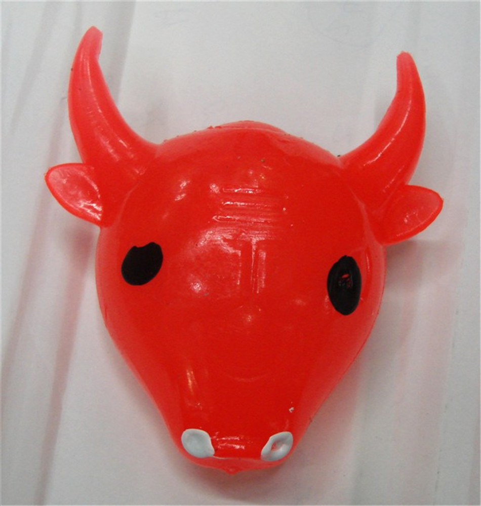水球 发泄球 动物款 热卖款式牛头 带角 多色减压玩具 厂家直销