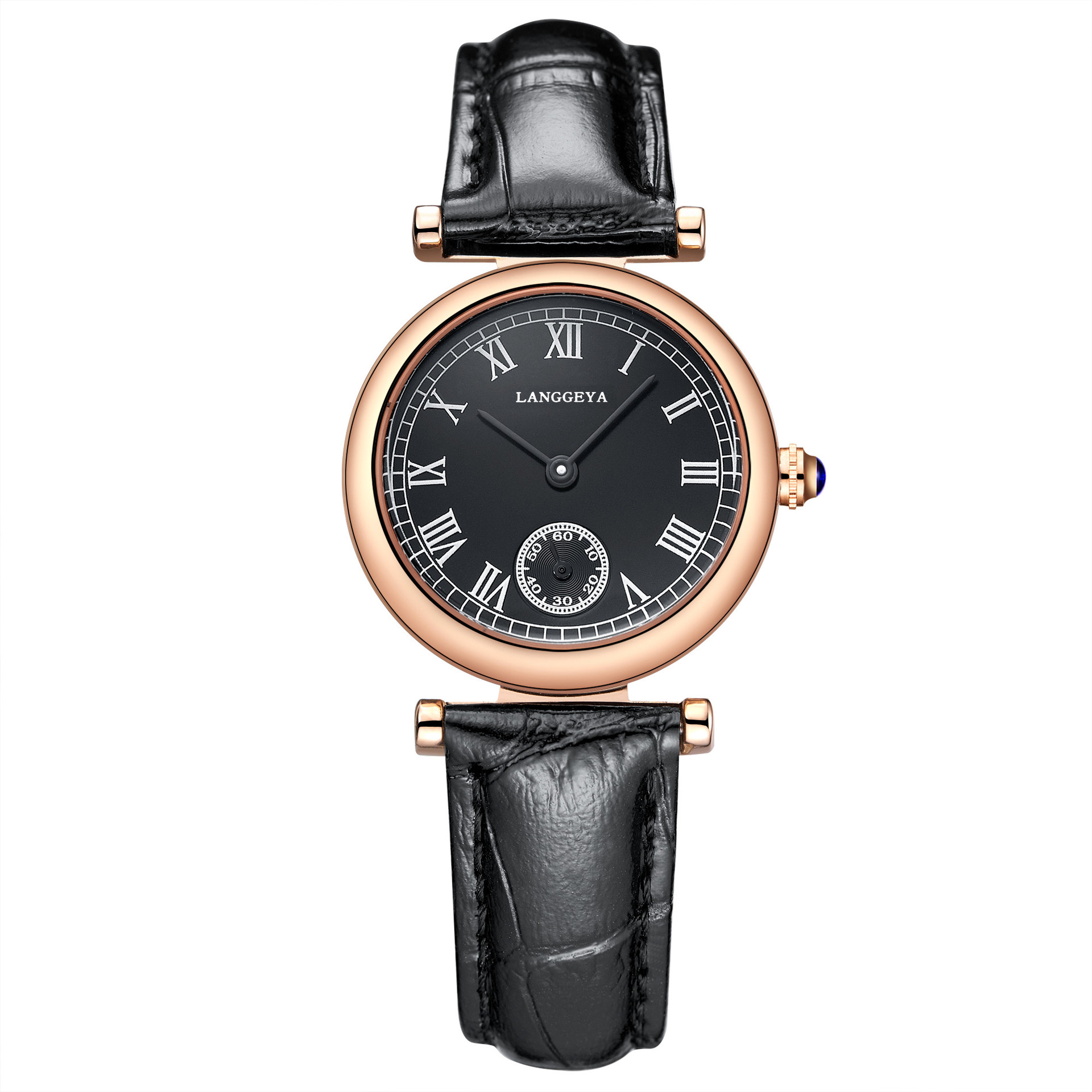 浪格雅2018复古简约罗马字面防水表休闲石英手表女款批发微商货源