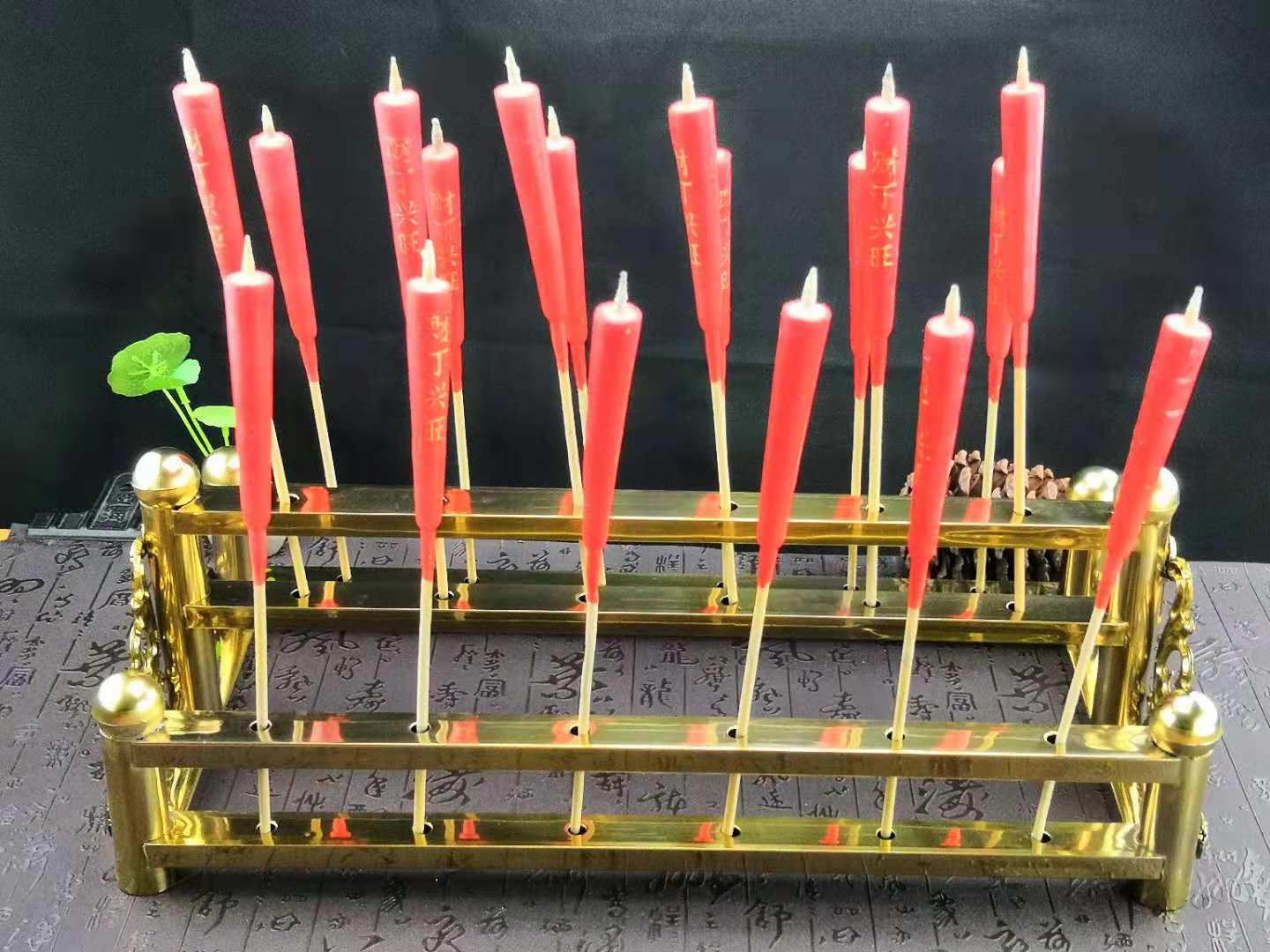 不锈钢蜡烛架金色电镀蜡烛台祠堂潮汕风俗用品批发佛具佛堂寺庙